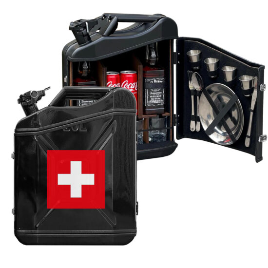 kanister bar schweiz mit geschirr