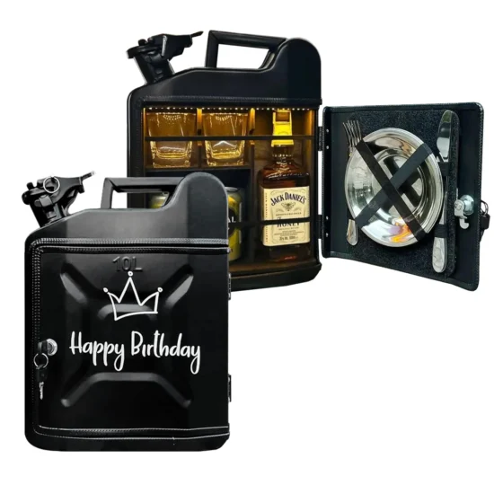Kanisterbar 10 L Happy Birthday Krone schwarz