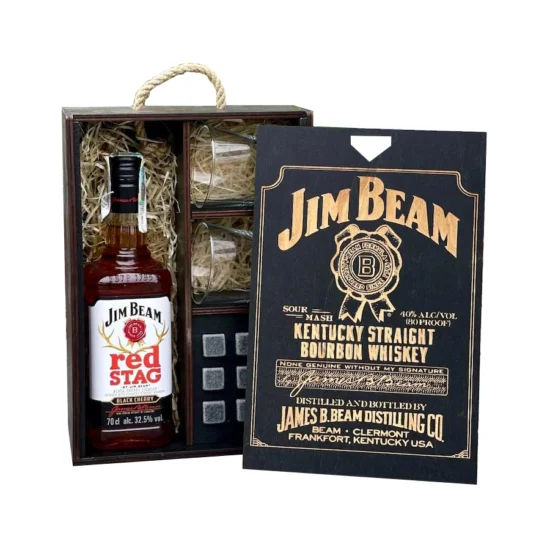 Whisky Box aus Holz "Whisky Jim Beam" Geschenk für Männer